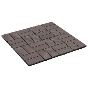 Terrassenfliesen Dunkelbraun 30x30 cm WPC 11er Set