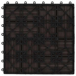 Terrassenfliesen Dunkelbraun 30x30 cm WPC 11er Set