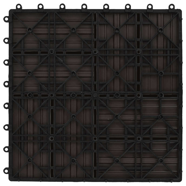 Terrassenfliesen Dunkelbraun 30x30 cm WPC 11er Set