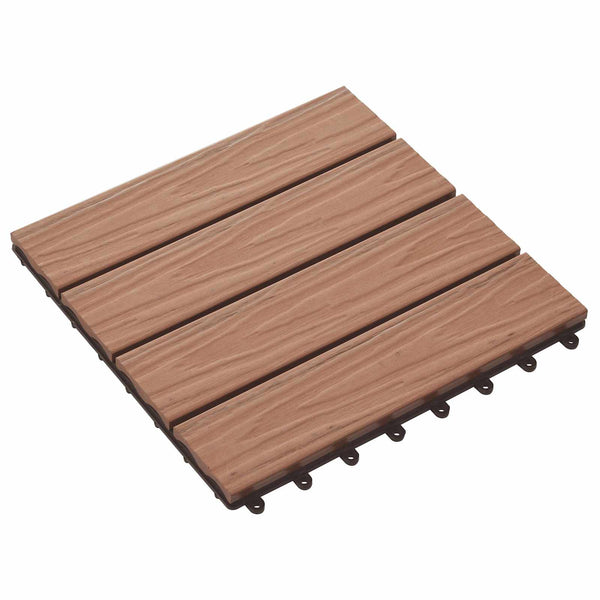 Terrassenfliese 3D Hellbraun 30x30 cm WPC 11 Stk