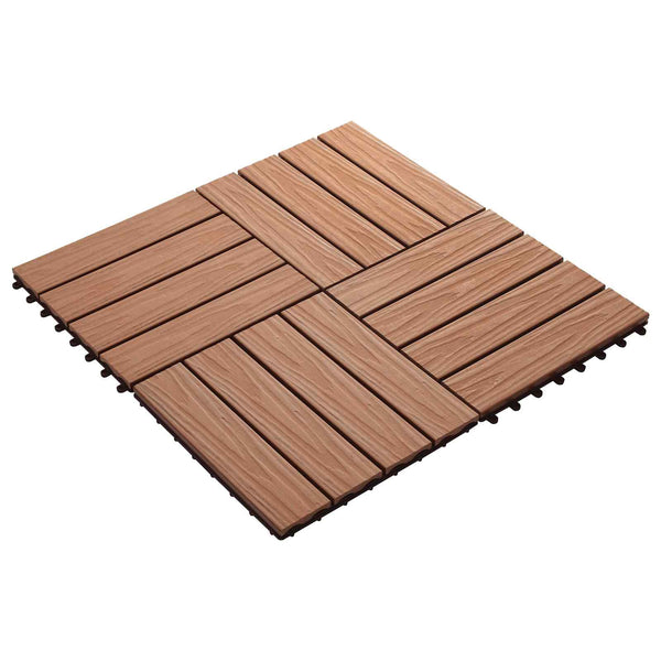 Terrassenfliese 3D Hellbraun 30x30 cm WPC 11 Stk