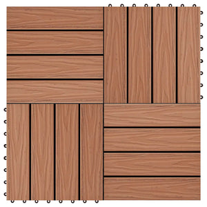 Terrassenfliese 3D Hellbraun 30x30 cm WPC 11 Stk