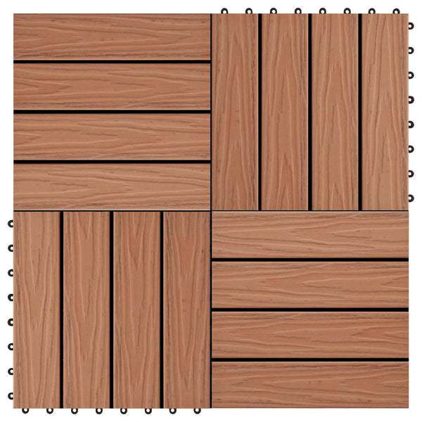 Terrassenfliese 3D Hellbraun 30x30 cm WPC 11 Stk