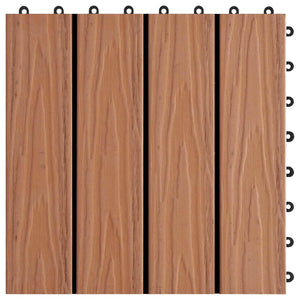 Terrassenfliese 3D Hellbraun 30x30 cm WPC 11 Stk