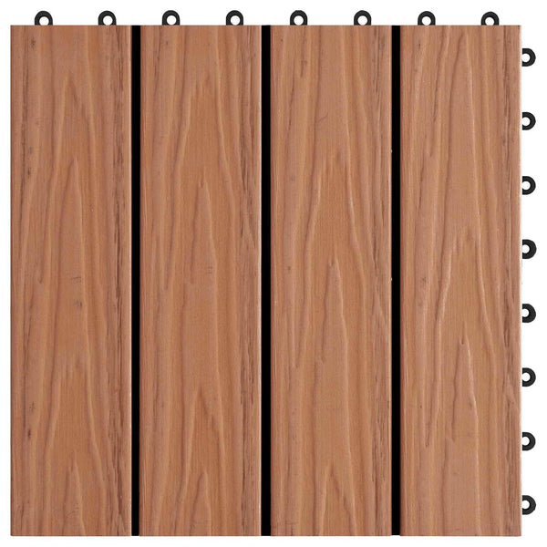 Terrassenfliese 3D Hellbraun 30x30 cm WPC 11 Stk