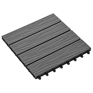 Terrassenfliesen 3D Design Grau WPC 30x30cm, 11 Stk.