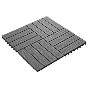 Terrassenfliesen 3D Design Grau WPC 30x30cm, 11 Stk.