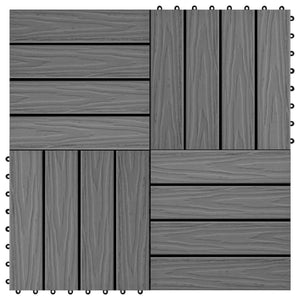 Terrassenfliesen 3D Design Grau WPC 30x30cm, 11 Stk.