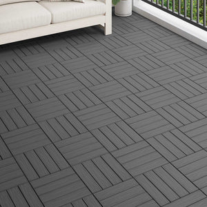 Terrassenfliesen 3D Design Schwarz 30x30 cm, 11 Stk. WPC