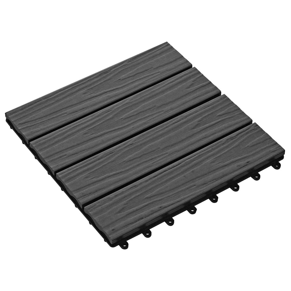 Terrassenfliesen 3D Design Schwarz 30x30 cm, 11 Stk. WPC