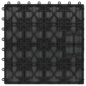 Terrassenfliesen 3D Design Schwarz 30x30 cm, 11 Stk. WPC