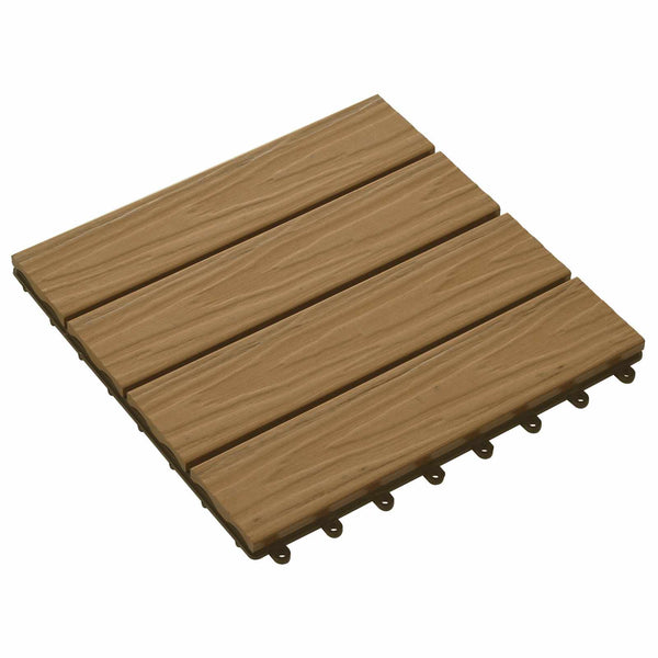 3D Teak Terrassenfliesen, 11er Set