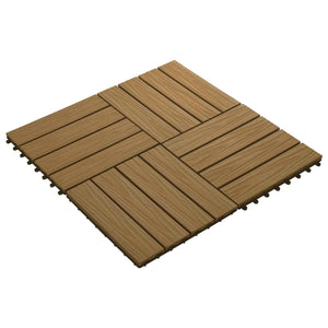 3D Teak Terrassenfliesen, 11er Set