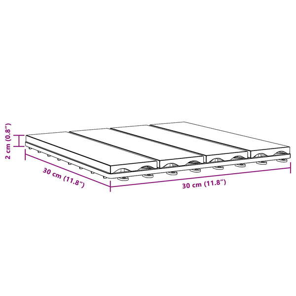 3D Teak Terrassenfliesen, 11er Set