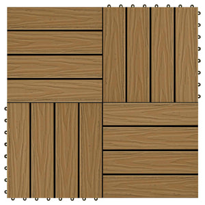 3D Teak Terrassenfliesen, 11er Set