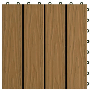 3D Teak Terrassenfliesen, 11er Set