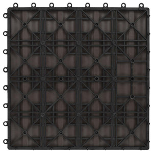 Terrassenfliesen 3D Dunkelbraun WPC 30x30cm 11er Set