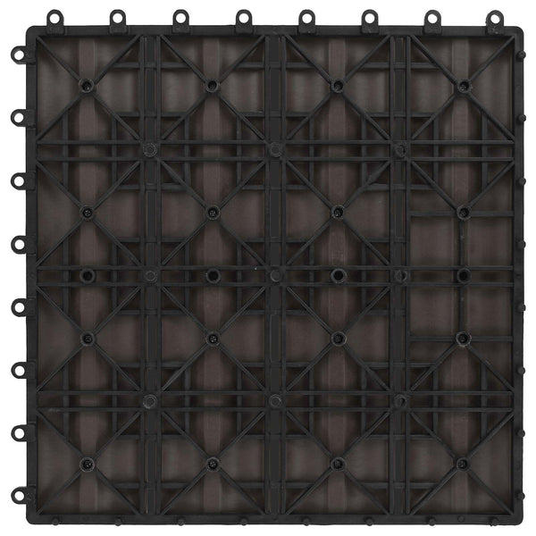Terrassenfliesen 3D Dunkelbraun WPC 30x30cm 11er Set