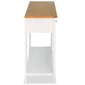 Konsolentisch 118x35x77 cm Massivholz Eiche