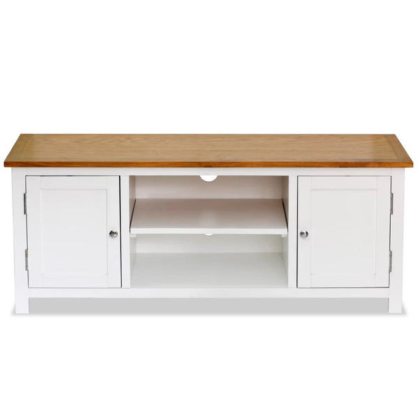 TV-Schrank 120x35x48 cm Massivholz Eiche