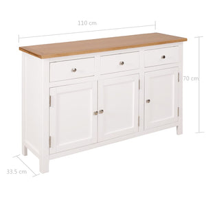 Sideboard 110x33,5x70 cm Massivholz Eiche