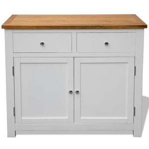Sideboard 90x33,5x83 cm Massivholz Eiche