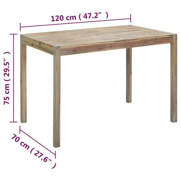 Esszimmertisch 120x70x75 cm Akazie Massivholz