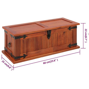 vidaXL Coffre de rangement 60 x 25 x 22 cm Bois d'acacia massif