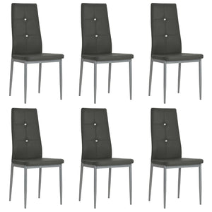 vidaXL Chaises de salle à manger 6 pcs Similicuir Gris