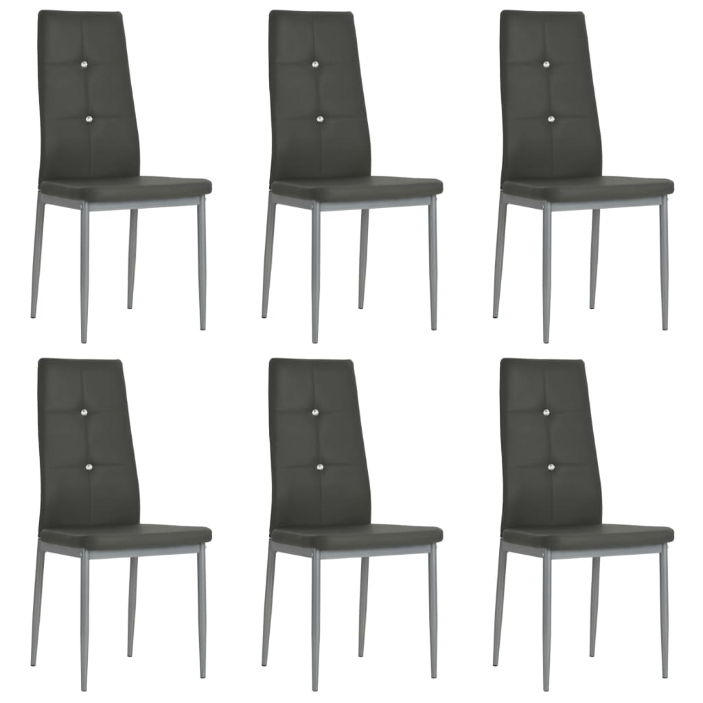 vidaXL Chaises de salle à manger 6 pcs Similicuir Gris