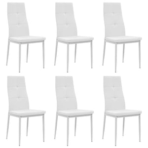 vidaXL Chaises de salle à manger 6 pcs Similicuir Blanc