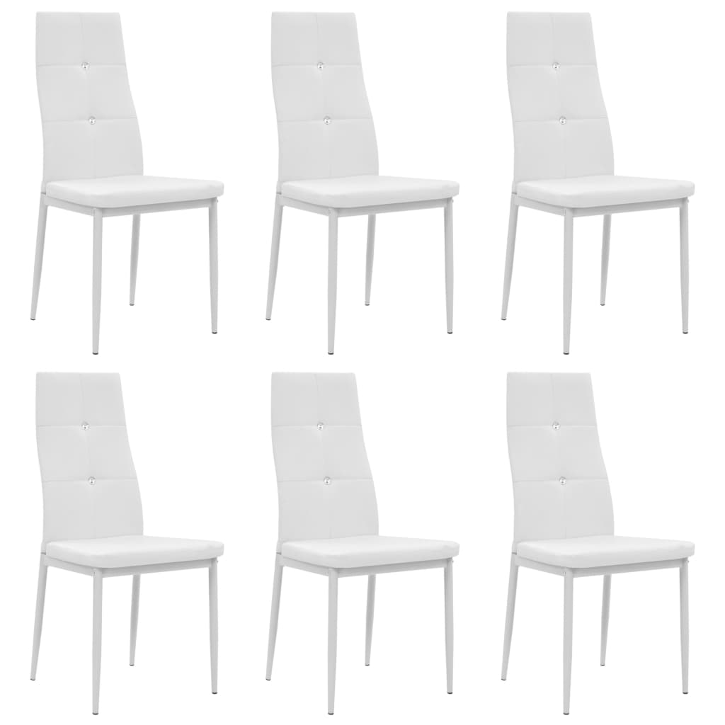 vidaXL Chaises de salle à manger 6 pcs Similicuir Blanc