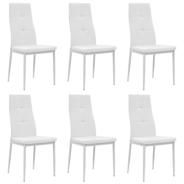 vidaXL Chaises de salle à manger 6 pcs Similicuir Blanc