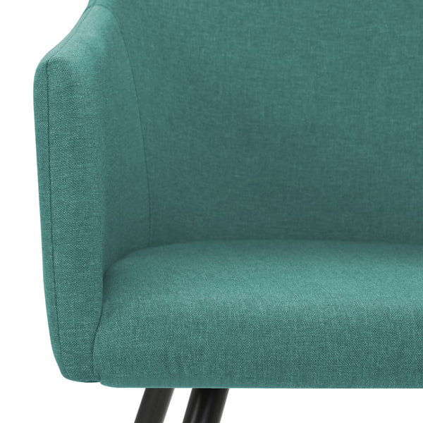 vidaXL Dining Chairs 2 pcs Green Fabric