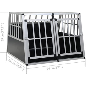 Hundetransportbox mit Doppeltür 94 x 88 x 69 cm