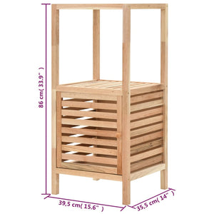 vidaXL Meuble de salle de bain en noyer massif 39,5x35,5x86 cm