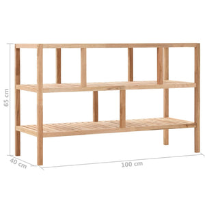 vidaXL Étagère de salle de bain en bois de noyer massif 100x40x65 cm