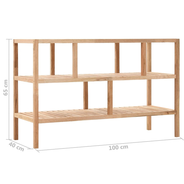vidaXL Étagère de salle de bain en bois de noyer massif 100x40x65 cm