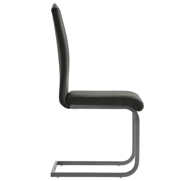 vidaXL Cantilever Chairs 6 pcs. Grey Faux Leather