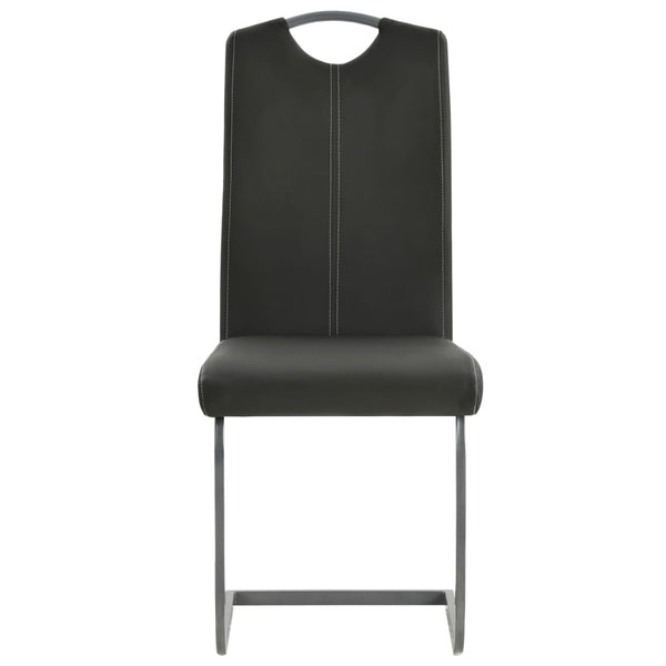 vidaXL Cantilever Chairs 6 pcs. Grey Faux Leather