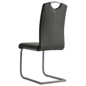 vidaXL Cantilever Chairs 6 pcs. Grey Faux Leather