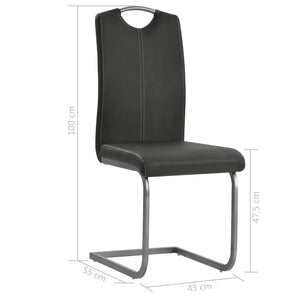 vidaXL Cantilever Chairs 6 pcs. Grey Faux Leather