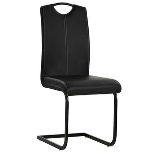 vidaXL Cantilever Chairs 6 pcs Black Faux Leather