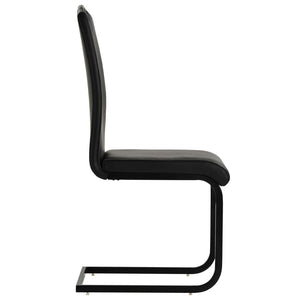 vidaXL Cantilever Chairs 6 pcs Black Faux Leather