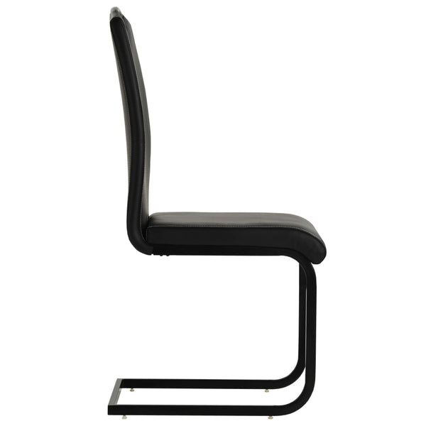 vidaXL Cantilever Chairs 6 pcs Black Faux Leather