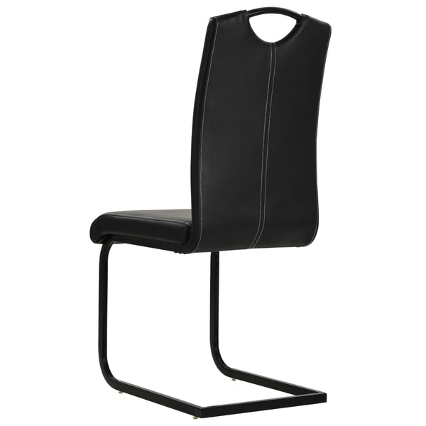 vidaXL Cantilever Chairs 6 pcs Black Faux Leather