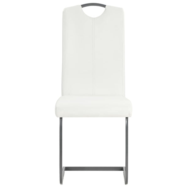 vidaXL Chaise cantilever 6 pcs Blanc Similicuir