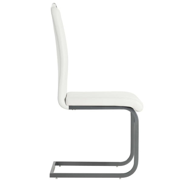 vidaXL Chaise cantilever 6 pcs Blanc Similicuir