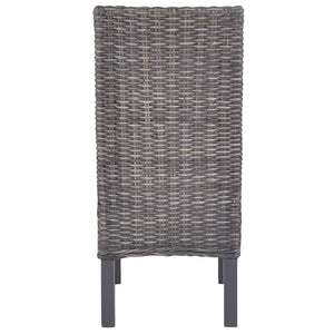 vidaXL Chaises de salle à manger 6 pcs Rotin Kubu marron et bois de manguier