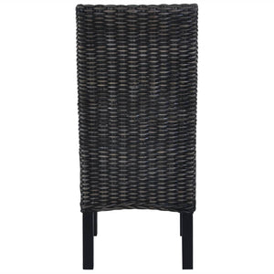 Esszimmerstühle 4 Stk. Schwarz Kubu Rattan und Mangoholz
